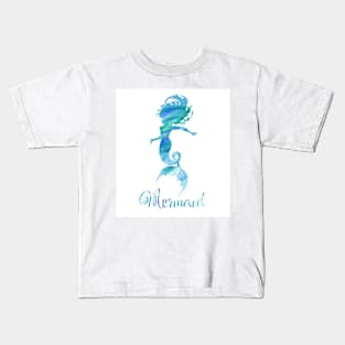 Mermaid Watercolor Sketch Kids T-Shirt